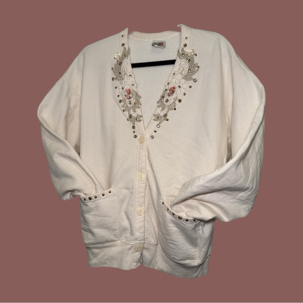 Cactus Cream Embroidered Cardigan